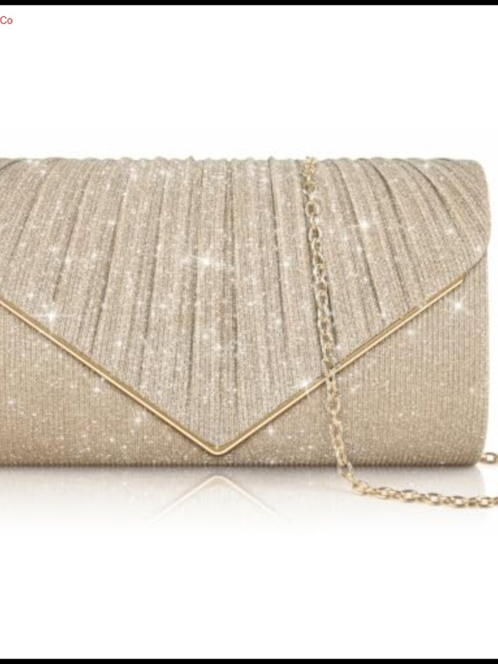 Sparkly Sequin Envelope Evening Bag Clutch with Chain